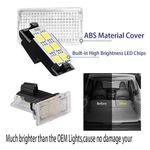 4 kpl Ultra Bright sisävalaistus LED-lamput sarja tarvikkeet korvaavat Teslan mallit 3 S X Valkoinen valo