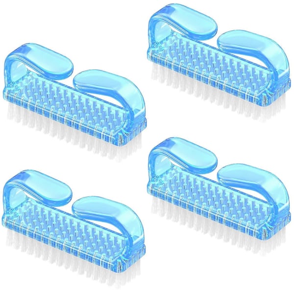 Nagelborste med handtag, handnagelborste rengöringsskrubbset pedikyr för tår och naglar män kvinnor (4-pack)
