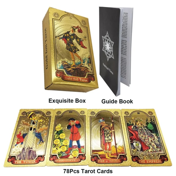 Klassiska tarotkort och bokset för nybörjare