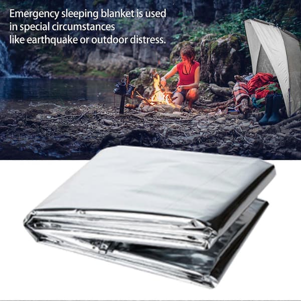 Nødteppe isolasjonsteppe solbeskyttelse utendørs overlevelse camping dobbelt formål gull