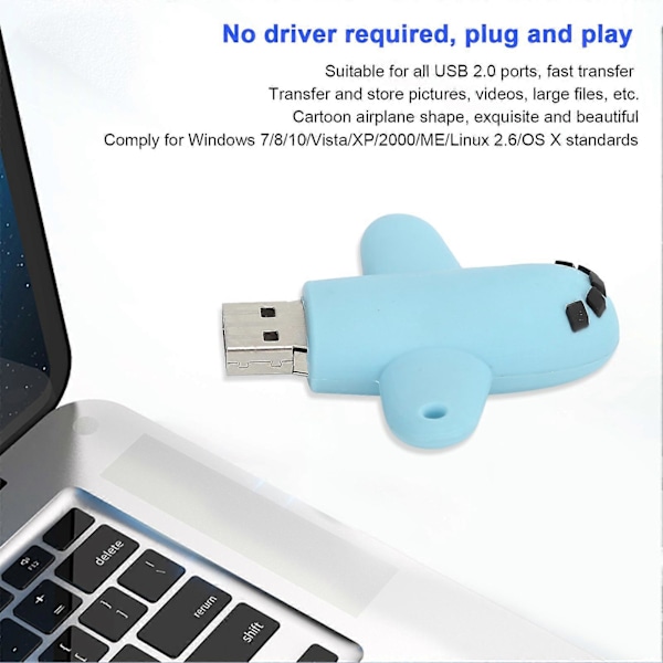 Flash Disk USB2.0 Minnebrikke Tegneserie U Disk Bærbar Dataoverføring Lagringsenhet 16GB