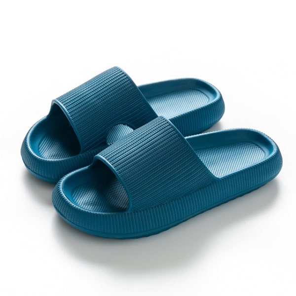 Tjocksulade tofflor sommarstrand EVA mjuksulade tofflor blue 40-41(260mm)