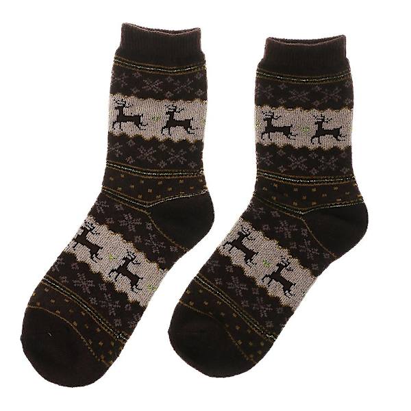 Dam Vinterstrumpor Julklapp Varma ullstrumpor Brown