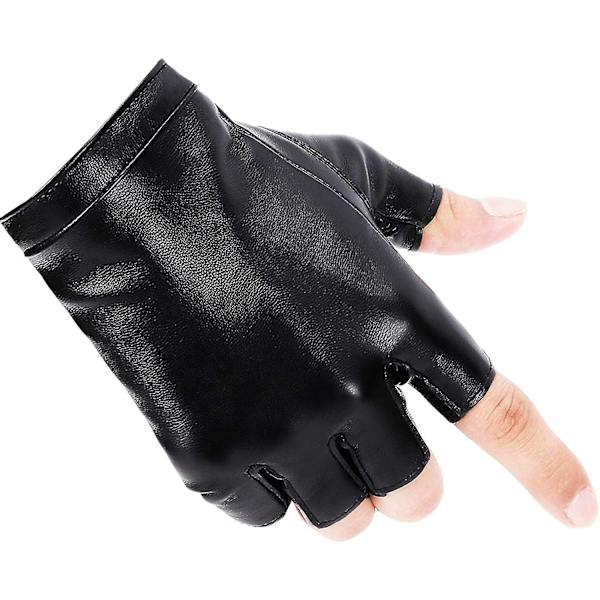 Fingerless Pu konstläderhandskar, Utomhussport körprestanda Half Finger Glove