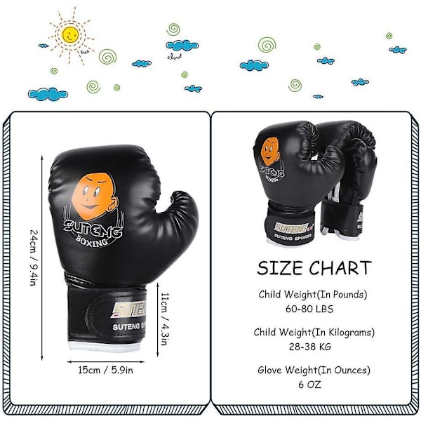 Barn Boxningshandskar Pu Läder Träningshandskar Barn Tecknad Sparring Muay Thai Handske