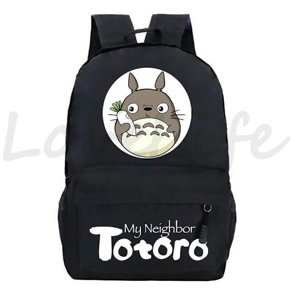 Min granne Totoro Ryggsäckar Anime Ryggsäck Mochila Pojkar Flickor Tecknade Skolväskor Studenter Bokväska Teenage Laptop Reseväska style 1