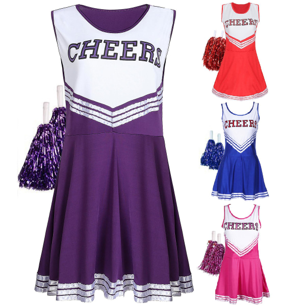 Plus Size Sexig flickklänning Cheerleading Dräkt Scen Performance Kläder Damunderkläder Cheer Up Hot Danskjol Red XL