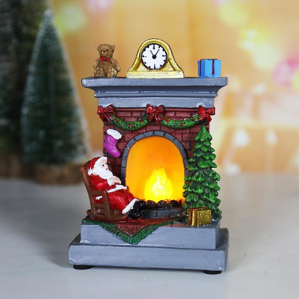 Snögubbe Santa Claus Luftballong Jul Led Ljus Ornament Jul Barn Gåvor Jul Hem Sovrum Dekoration Navidad Noel santa fireplace