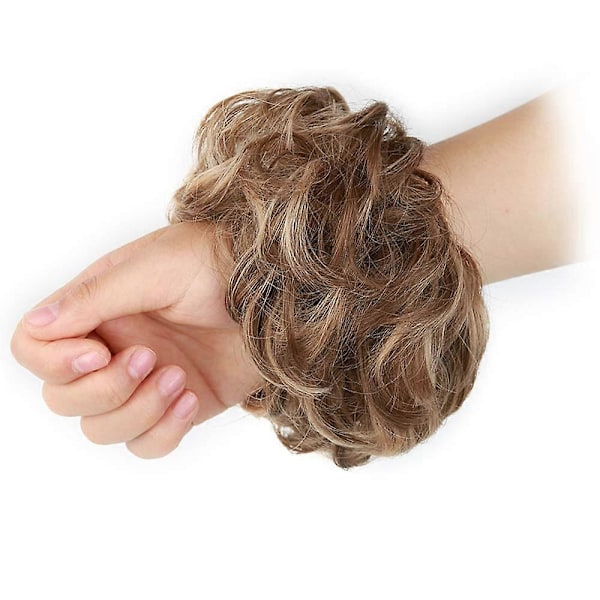1 STK. rodet hårknold, hårelastikker, extension, krøllet, bølget, rodet, syntetisk chignon til kvinder, opsat hår