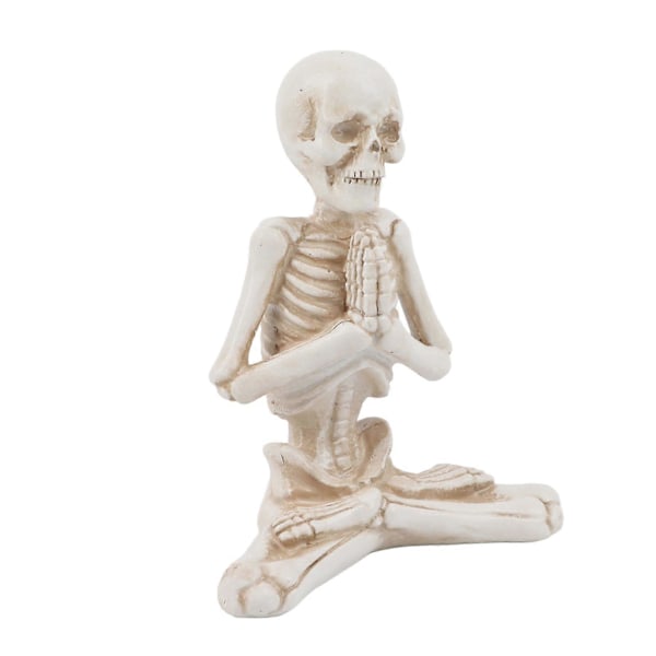 Skelettfigurer Utsökt Snidade Färgfasta Livsliknande Halloween Skelettdekorationer Läskig Atmosfär Rekvisita för Spökhus Meditation