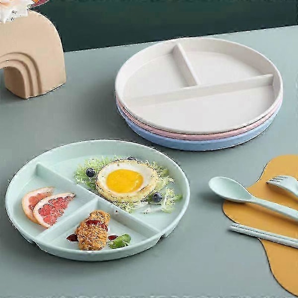 1 Set Delade Tallrikar Okrossbara Portionskontroll Delade Diet Tallrikar Återanvändbara Picknicktallrikar M