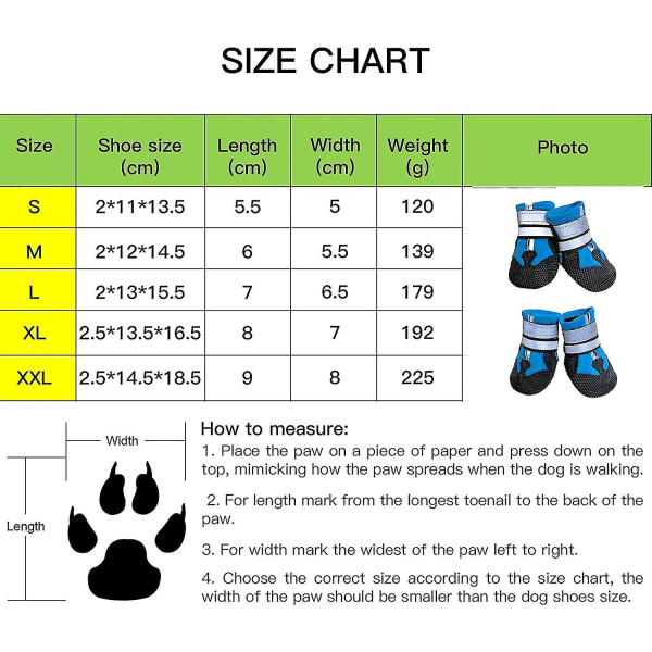 Hundstövlar 4 st Vattentäta hundskor med justerbara säkra reflekterande remmar Pet tassskydd för hund Blue XXL