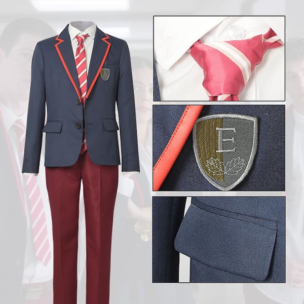 Elite Cosplay Kostym, Omar Samuel Guzman Cosplay Outfit Skoluniform Nadia Rebe Studenter Academia Outfit Klänning Grå Kappa Jk Skoluniform Hallowee Male XS