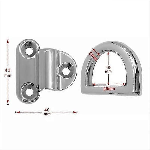 2 stk. 6 mm stål hardware surringsanker dæk rustfrit stål D-ring anker foldbart øje til marine ræling SUS316