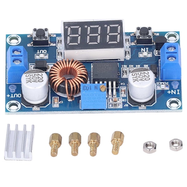 5A 75W DCDC Högeffekts Buck Modul Justerbar Spänningsdisplay Omvandlare Regulator Kort XL4015