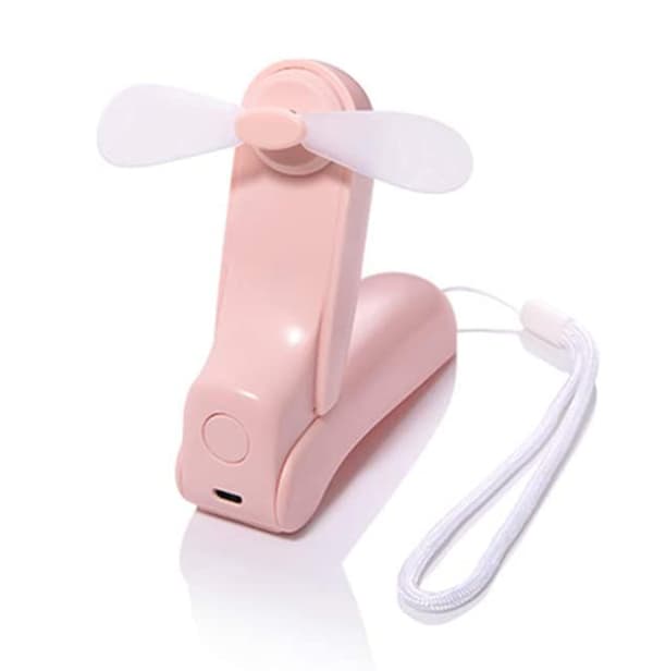 Mini Håndholdt Ventilator 2000mAh USB Bærbar Ventilator Foldbar Rejseventilator til Kontor, Hjem og Udendørs (Pink)