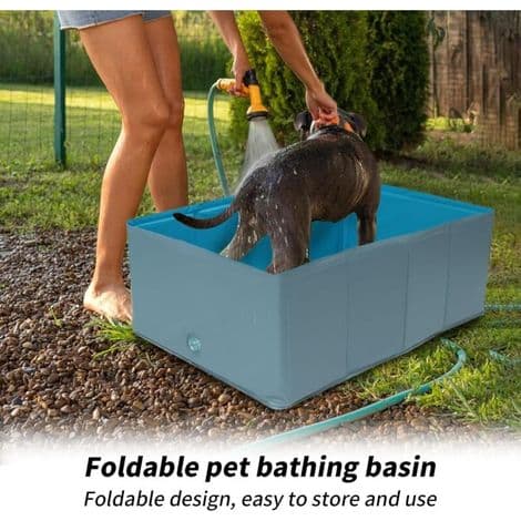 Sammenklappelig hundepool. Udendørs badekar til