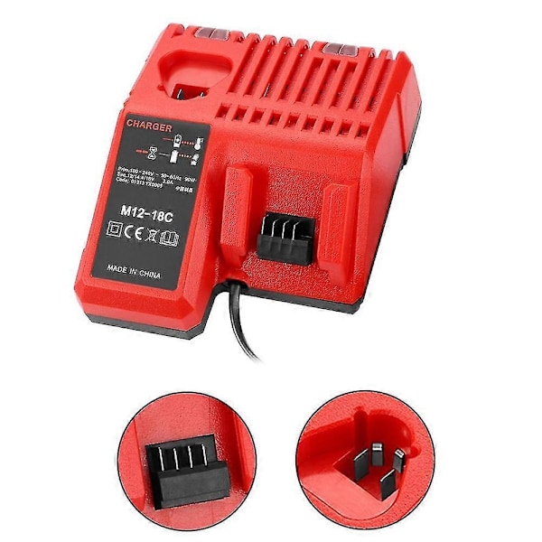 M12-18C Li-ion Batterilader for Milwaukee 12 V 14.4V 18V C1418C 48-11-1815/1828/1840 M18 M14 M12