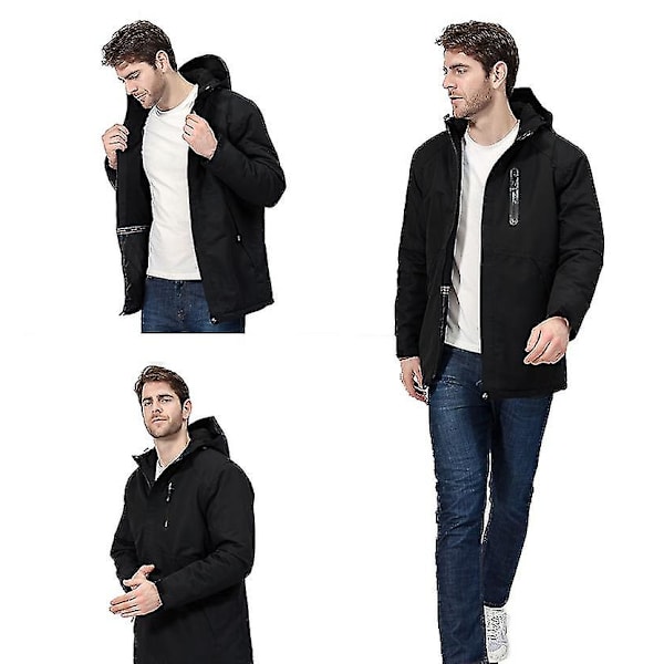 Uppvärmda huvtröjor, USB Eluppvärmning Lättvikts huvtröjor Jacka Unisex Men 4XL
