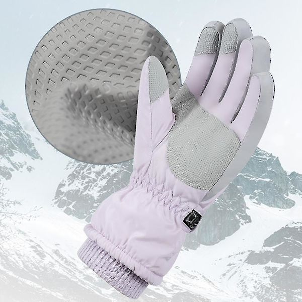Snöhandskar Vattentäta vinterskidhandskar Varma neutrala handskar SK23Hibiscus Purple(Star)