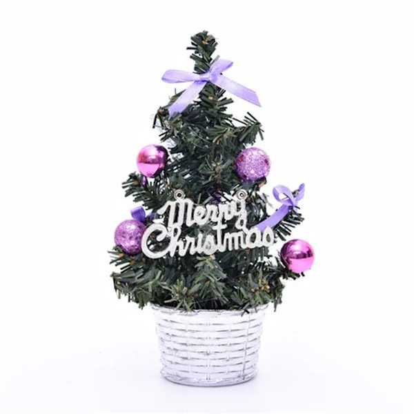Julgransprydnad Dekoration Hem Bärbart Bord Xmas Festival Mini Inredning 20cm Navidad Presenter Jultomten Nyårsträd Purple