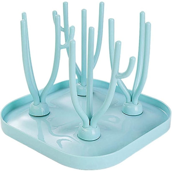 Babyflasktork, Torkställning för Babyflaskor, Flasktork Träd, Flasktork, Träd Flasktork, för Babyflaskor, Ren och Hygienisk (Blå)