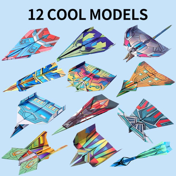 Barnas Origami Flysett - 3D Farget Pappfly
