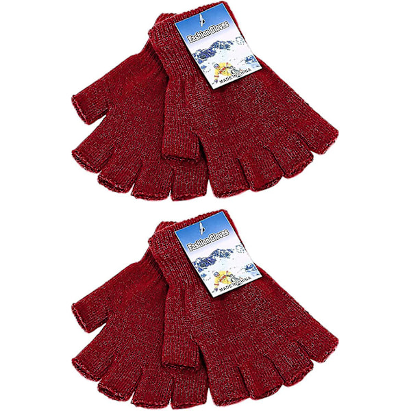 4 par Vinter Half Finger Handskar Stickade Fingerless Vantar Varm Stretchig Style2