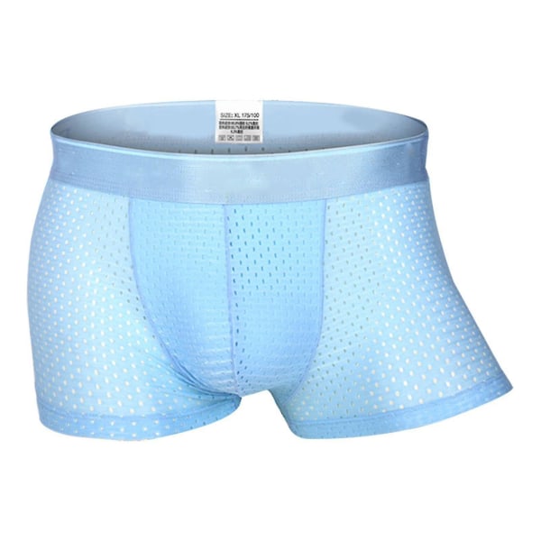 4 STK Boxer för män Mesh Able Shorts för män Light Blue M