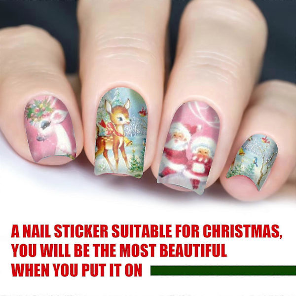 Jul Snöflinga Nagelstickers Inkluderar Snögubbe Älg Set Stickers