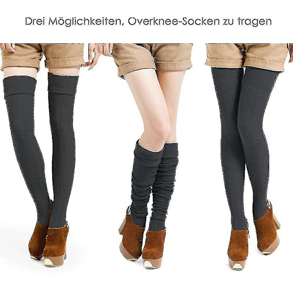 Stickade Knästrumpor Dam Overknee Strumpor Overknee Strumpor Lår Höga strumpor
