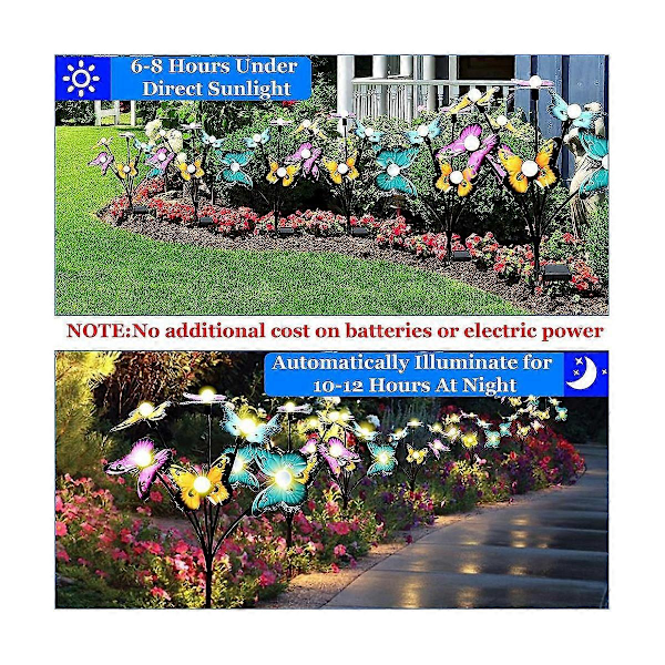 4 KPL Aurinkopuutarhavalot Aurinko Keinuvat Valot, 6 LED Keinuvat Tuulessa, Ulkovalot Pihan Terassin Koristeluun