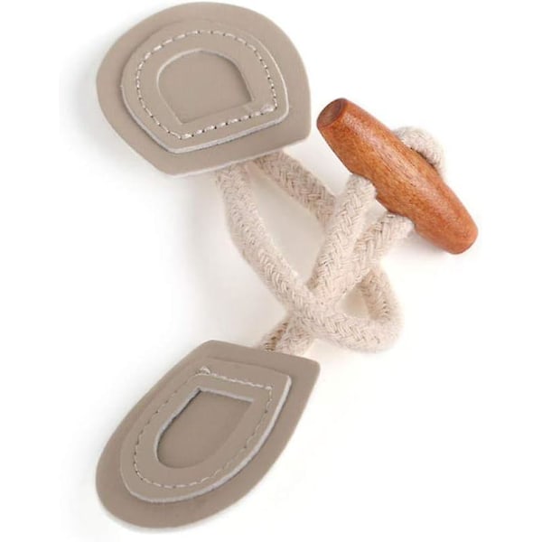 Hornknapper 16 Par Træ PU Læder Hornknapper Toggle Knap Horn Toggle Syning, til Frakke, Jakke, DIY Dekoration, 16cm