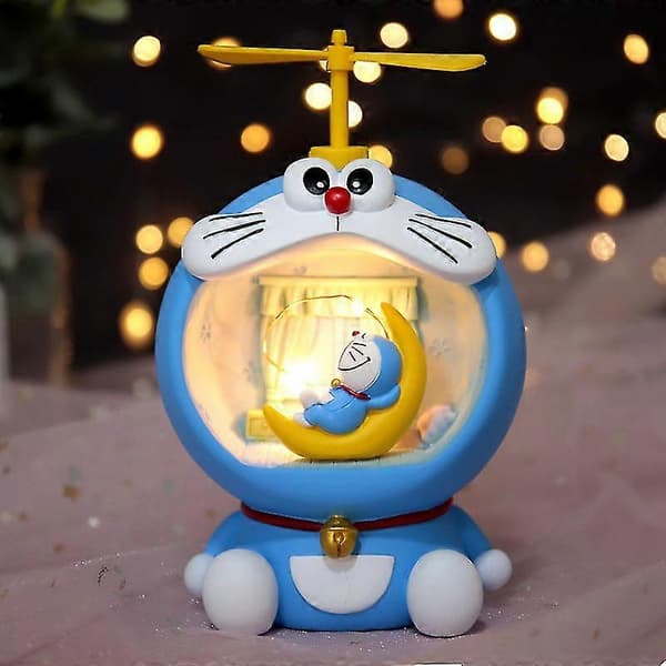 Yaju Doraemon Rund Stjernelys Leselys Nattlys 1 stk, blå)