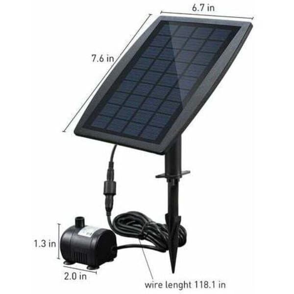 Borstlös solvattenpump för damm Solvattenpump för fontän med 9V 2.5W solpanel 200L/H.