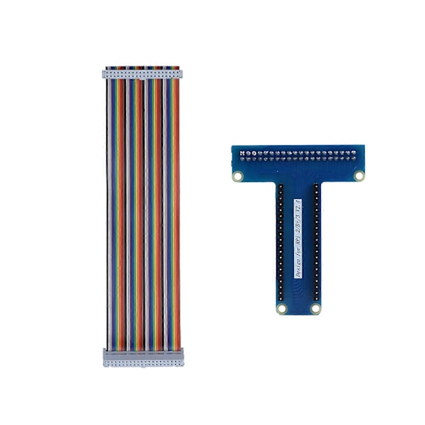 T-Typ GPIO Förlängningskort +40Pin Platt Ribbon Kabel för Raspberry Pi 1B+/ 2B/ 3B