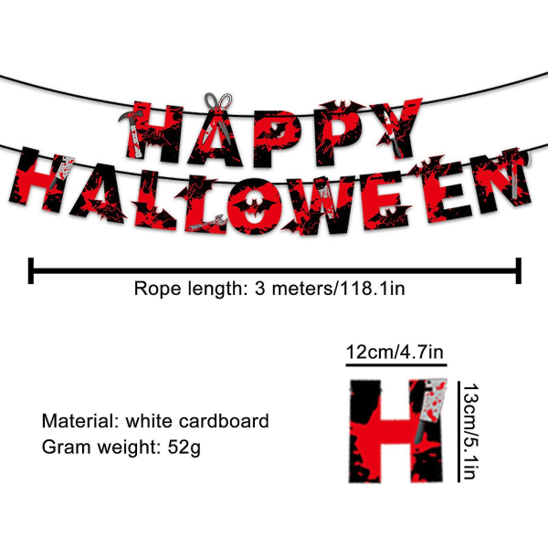 Festival Banner Brev Dra flagga Spökhus Halloween Blodig Bakgrund Dekorationer Bakgrundslayout Väggdekor Alphabet pull flag