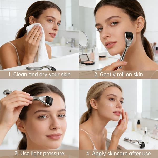 0.2/0.25/0.3/0.5/0.75/1.0/1.5/2.0/2.5/3mm Mikronålar Derma Roller Titan Microneedle Roller för Ansikte Kropp_Superpresent, Silver 0.25mm