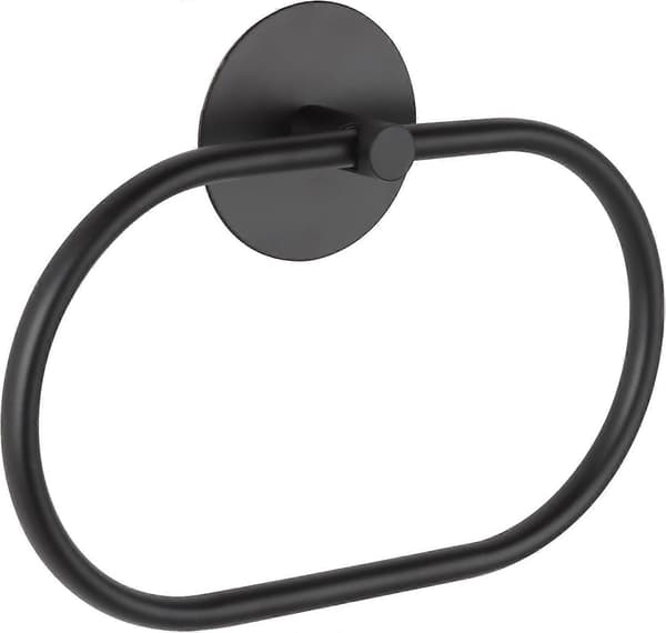 Selvklæbende Oval Håndklædeholder til Badeværelse Rustfrit Stål (Sort)