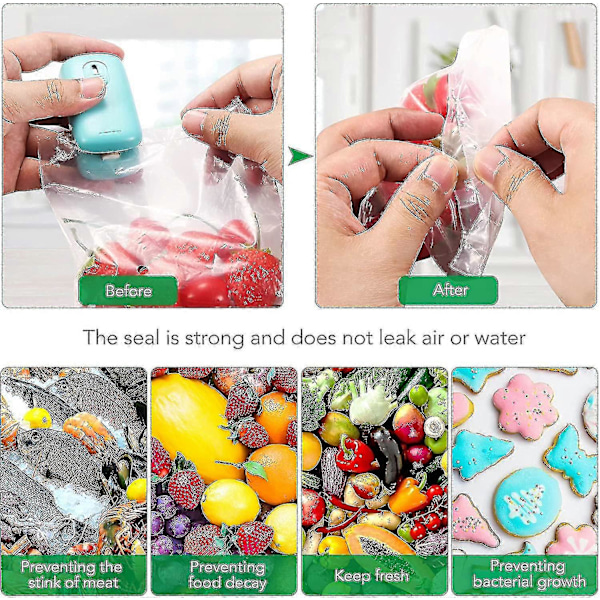 Mini Poseforsegler, 2 I 1 Bærbar Forsegler & Skærer, Varmeforseglere Til Vakuumforseglerposer, Håndholdt Pose Varmeforseglingsmaskine Til Chipsposer, Plastikmad B
