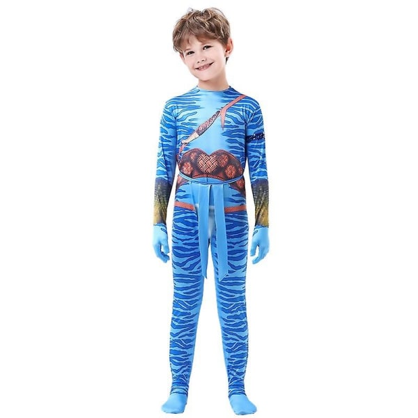 Halloween Cosplay Kostym Avatar Barnkläder Scen Superhjälte Na'vi Man Nettini Jack Sally Strumpbyxor i ett stycke Boy 120