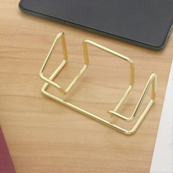 2 Pak Metal Visitkort Holder Display, Visitkort Display Stand, til Kontor Hjem Skrivebord (Guld)