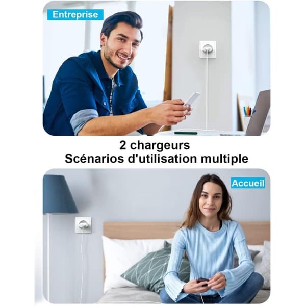 2-pakning ladeplugg, USB-adapter, universell USB-A 5V 1A strømplugg