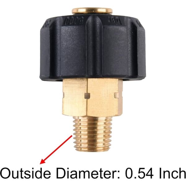 Højtryksrenseradapter, M22 metrisk hun til 1/4 tomme NPT hanfitting, 5000 PSI