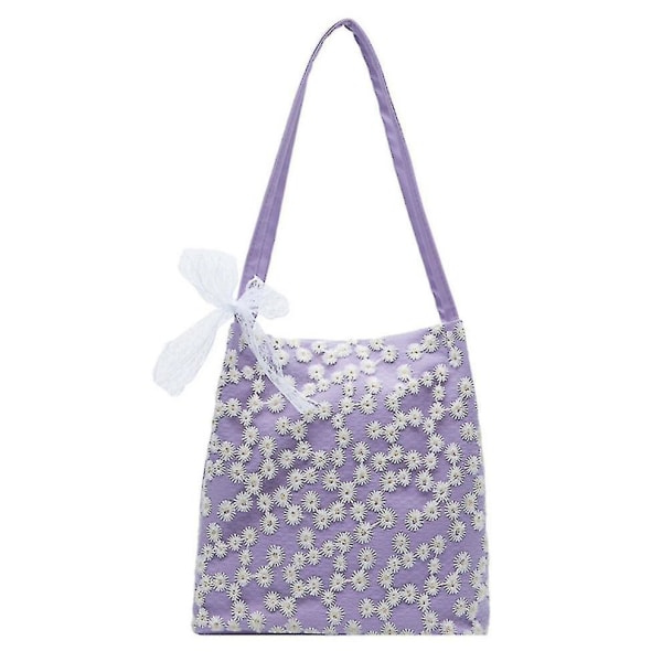 Fash Kvinnor Spets Et Axelväska Casual Damer Daisy Flower Lar Tote Handb