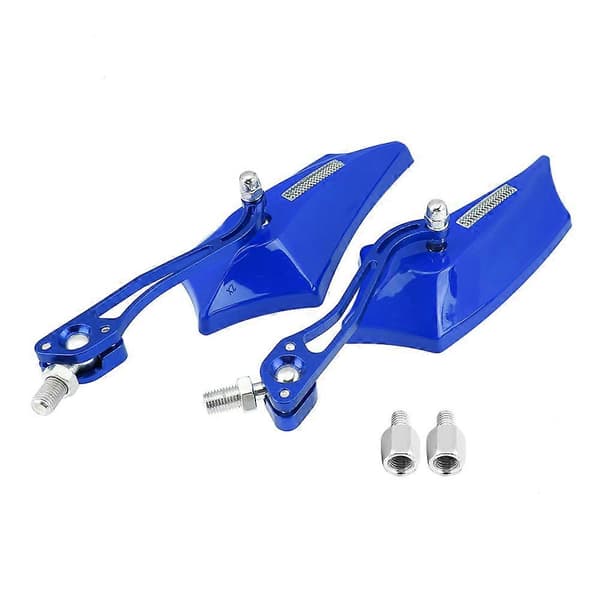 1 Par 10mm 8mm Universal Motorcykel Scooter Aluminiumlegering Sidospeglar Blå