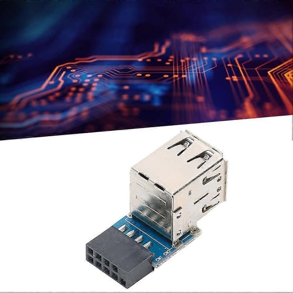 9PIN til 2 Porter USB2.0 Utvidet Ekspansjonsport Adapter Datamaskinutstyr Tilbehør