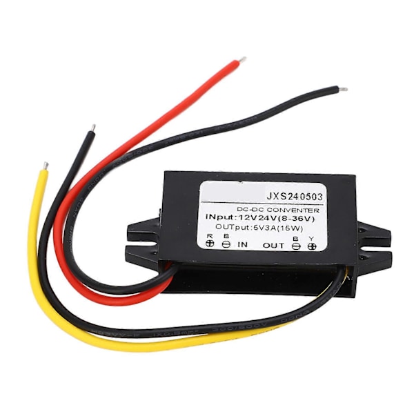 DC Buck -moduuli, tehokas jännitemuunninmoduuli 12 V 24 V - 5 V 3 A IP67 vedenpitävä