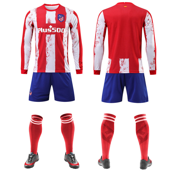 Höst och vinter långärmad Atletico Madrid hemmafotboll sport fotboll träningskläder XL