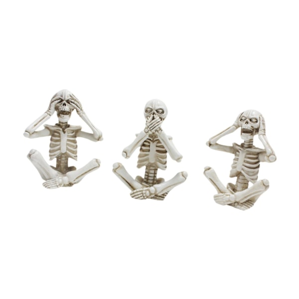 3x Mini Luuranko Figuriinit Karmivat Halloween Koristeet Kirjahyllyyn Toimistoon